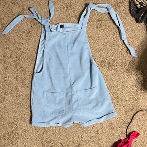 SHEIN Sky Blue Corduroy Overalls